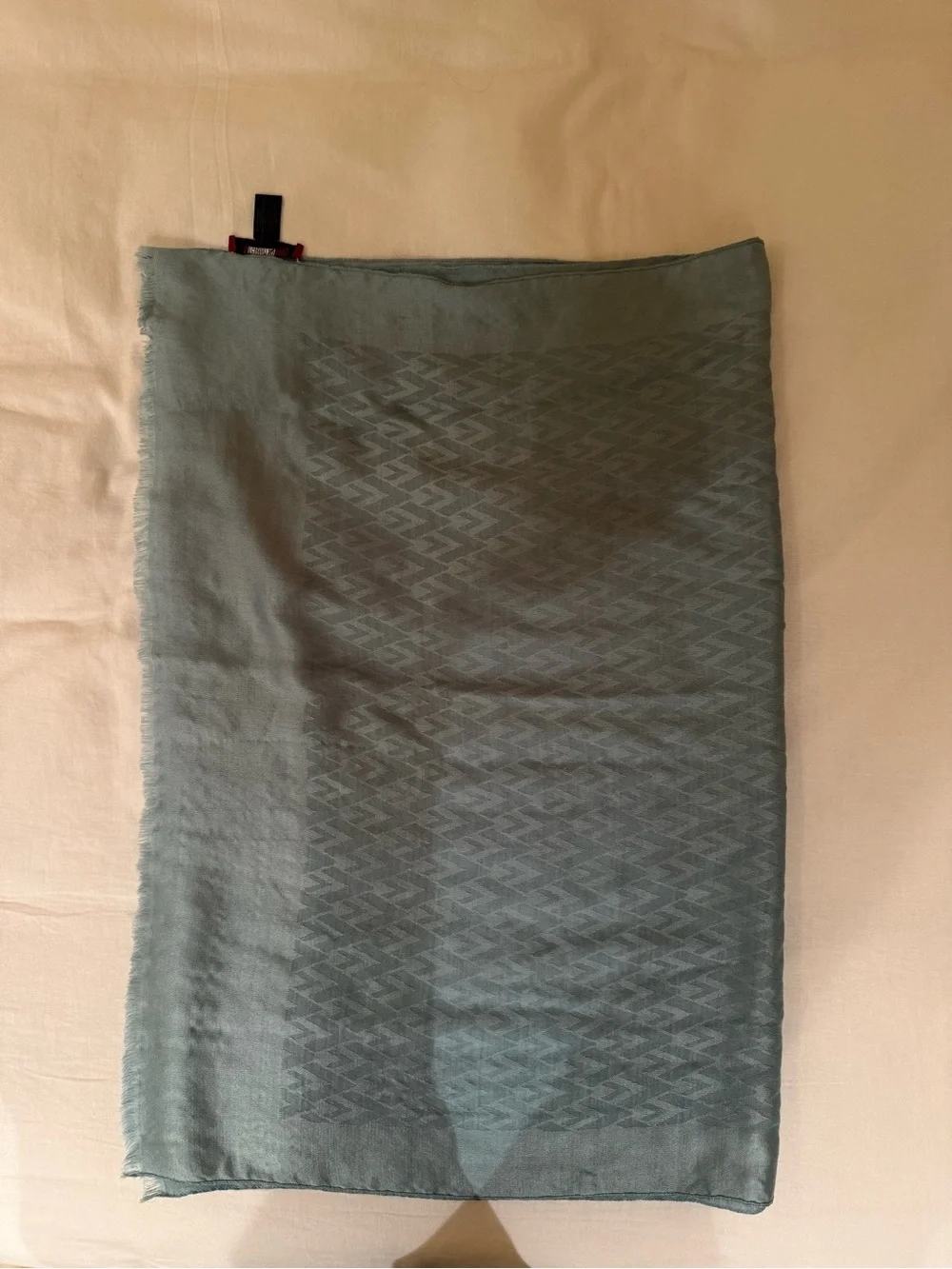 Valentino Seafoam Green Lightweight Jacquard Scarf